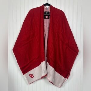 NWT Zoozatz Athleisure Red White Sideline Blanket Shawl OU Oklahoma Sooners